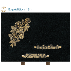 Plaque bronze roses 25x35cm