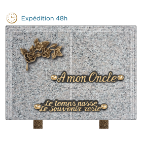 Plaque livre bronze fleurs 18x25cm