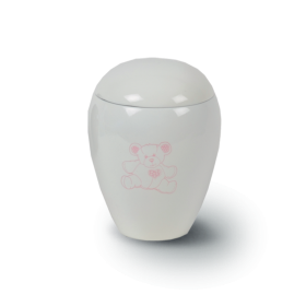 urne enfant - ourson rose 