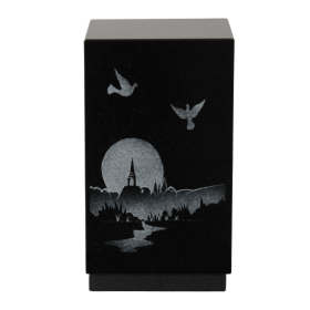 Urne PERSONNALISABLE granit lithogravure blanche