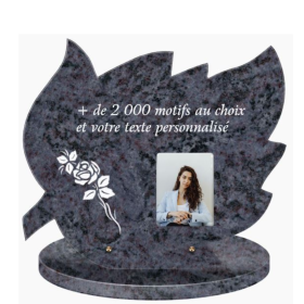 Plaque funéraire personnalisable feuille 40x35cm