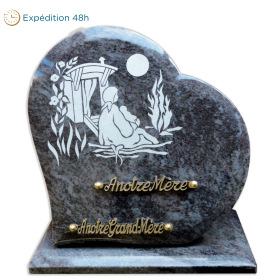 Plaque coeur gravure femme 30x30cm