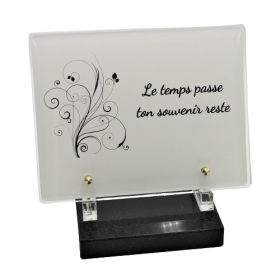 Plaque plexiglas fresque fleurie 23x18cm