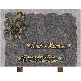 Plaque bords bruts bronze fleurs 18x25cm