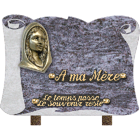 Plaque parchemin bronze Vierge Marie 18x25cm