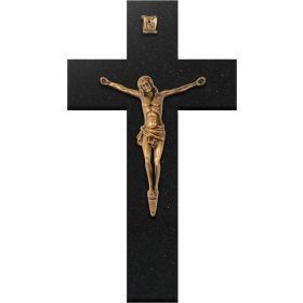Croix Bronze Jésus en granit Marlin - 34x60cm