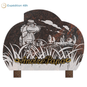 Plaque forme sablée chasseur 15x20cm