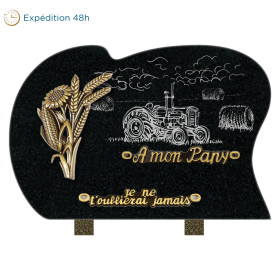 Plaque forme sablée champs agricole 30x20cm