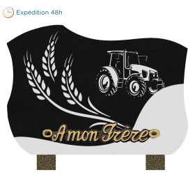 Plaque forme sablage tracteur et blé 20x15cm