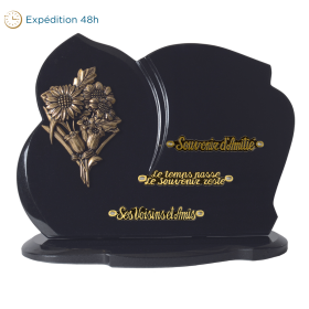 Plaque forme bronze bouquet de tournesols 40x30cm