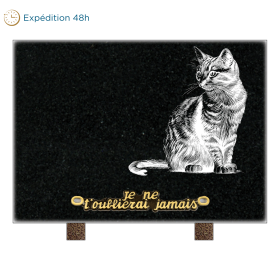 Plaque rectangle silhouette chat 25x18cm 