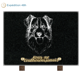 Plaque rectangle tête chien 25x18cm 