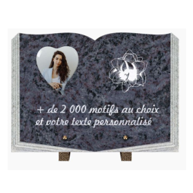 Plaque funéraire personnalisable livre 35x25cm