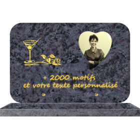 Plaque funéraire personnalisable rectangle coin arrondi 30x20cm