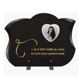 Plaque funéraire personnalisable rectangle-chanfreine 40x30cm