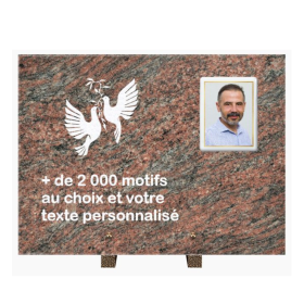 Plaque funéraire personnalisable rectangle 40x30cm