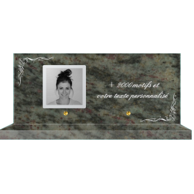 Plaque funéraire personnalisable rectangle 35x15cm