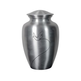 urne line motif colombe