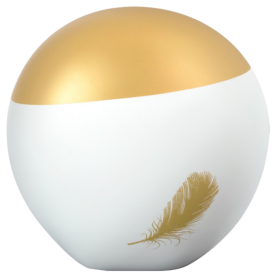 Urne Eole Blanc Or