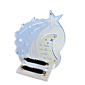 plaque funéraire en plexiglass forme étoile