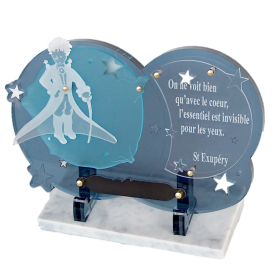 plaque funéraire en plexiglass avec motif petit prince