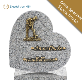Plaque coeur bronze agriculteur 25x25cm