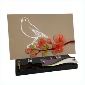 Plaque plexiglas branche orchidée 22x28cm