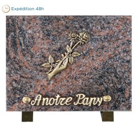 Plaque bronze main roses 15x20cm