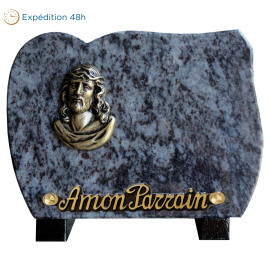 Plaque forme bronze Jésus Christ 15x20cm