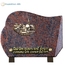 Plaque forme bronze village 15x20cm