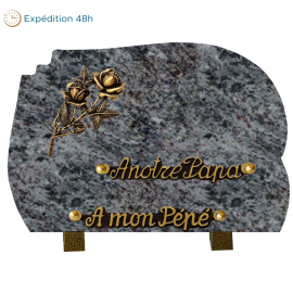 Plaque forme bronze roses 18x25cm