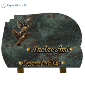 Plaque forme bronze 2 colombes 18x25cm