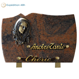 Plaque forme bronze Vierge Marie 18x25cm
