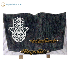 Plaque livre gravure main de Fatma 20x30cm