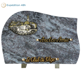 Plaque forme bronze village 20x30cm