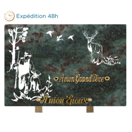 Plaque gravure chasseur 20x30cm