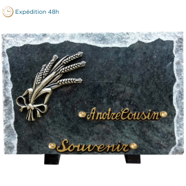 Plaque bords bruts bonze blé 20x30 cm