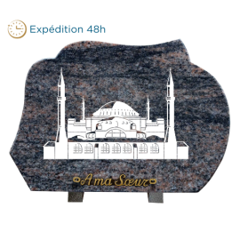 Plaque forme gravure mosquée 25x35cm