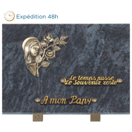 Plaque bronze rose vierge marie 20x30cm