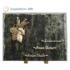 Plaque bords bruts bronze raisin 30x40cm