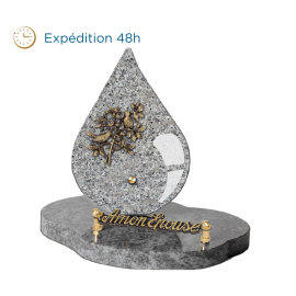 Plaque forme bronze oiseau fleur 15x20cm