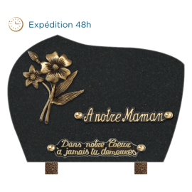 Plaque forme bronze bouquet 18x25cm
