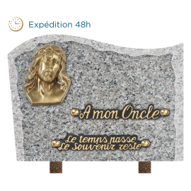 Plaque bords bruts forme bronze Jésus 18x25cm
