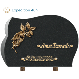Plaque forme bronze feuilles papillon 20x30cm