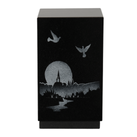 Urne PERSONNALISABLE granit lithogravure blanche