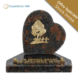 Plaque coeur bronze arbre 12x12cm