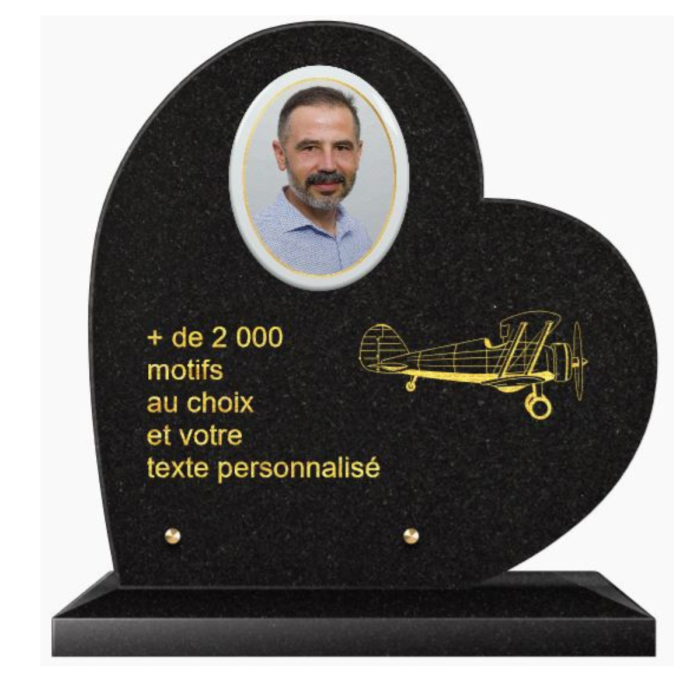 Plaque funéraire personnalisable coeur 30x30cm