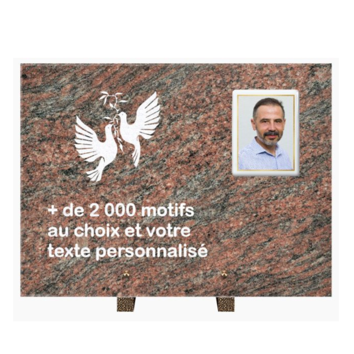 Plaque funéraire personnalisable rectangle 40x30cm