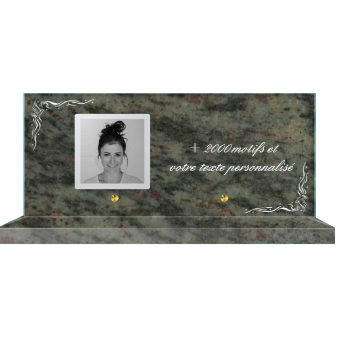 Plaque funéraire personnalisable rectangle 35x15cm
