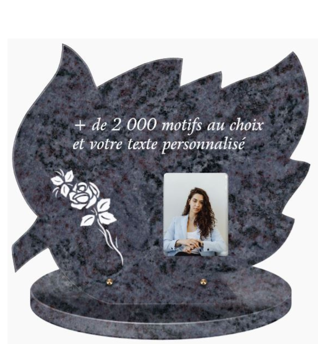 Plaque funéraire personnalisable feuille 40x35cm